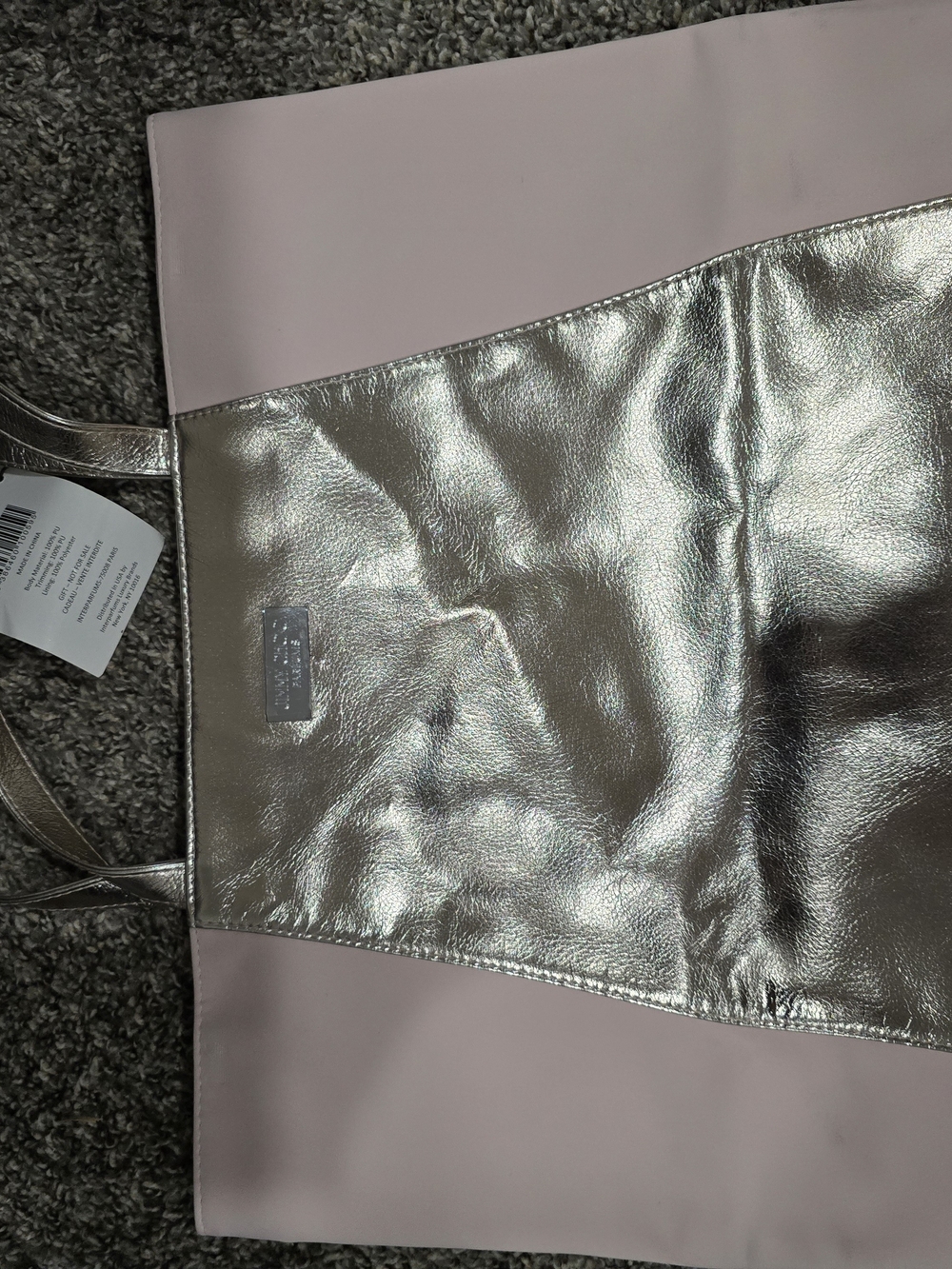 Jimmy Choo Metallic Silver and Blush Tote